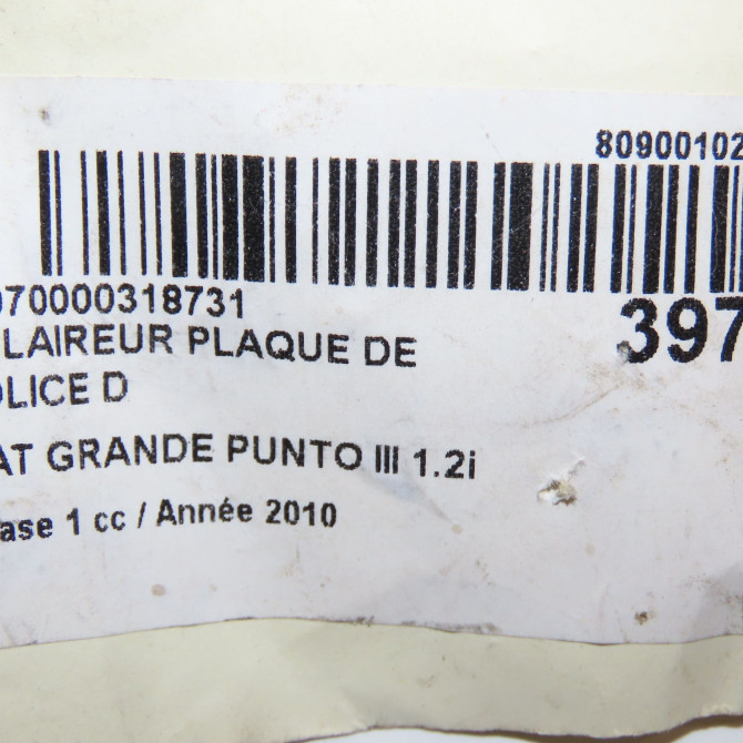 Eclaireur plaque de police d occasion FIAT GRANDE PUNTO III Phase 1 09-2005->12-2013 1.2i 65ch 51767932 4