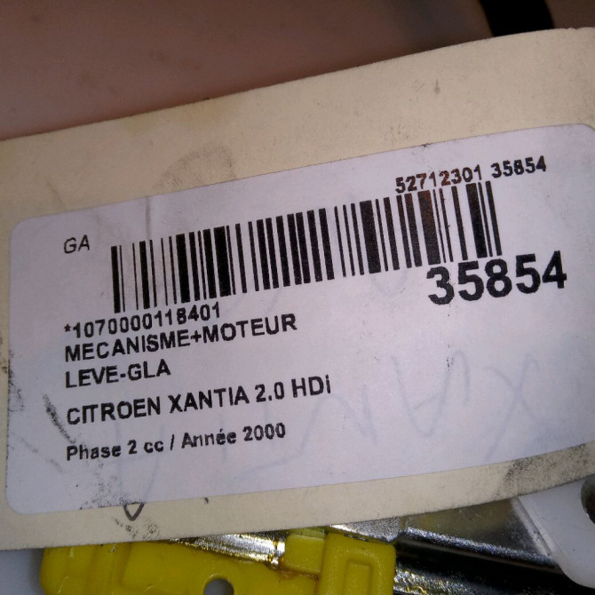 Mecanisme+moteur leve-glace avg occasion CITROEN XANTIA Phase 2 12-1997->06-2001 2.0 HDi 90ch 9221E1 4