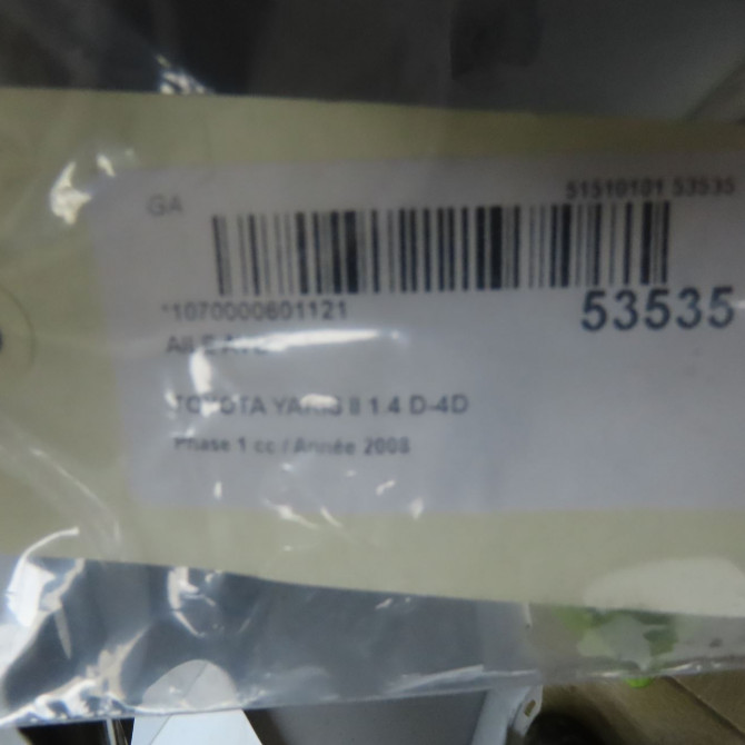 Aile avant droite occasion TOYOTA YARIS II Phase 1 12-2005->11-2009 1.4 D-4D 5381152210 5