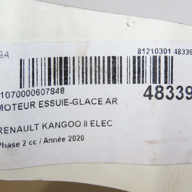 Moteur essuie-glace arrière occasion RENAULT KANGOO II Phase 2 01-2013->... ELEC 8200431392 4