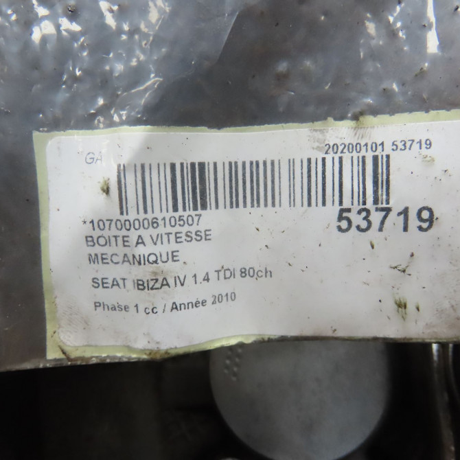 Boîte à vitesse mecanique occasion SEAT IBIZA IV Phase 1 05-2008->01-2012 1.4 TDI 80ch 2R300041GX 6