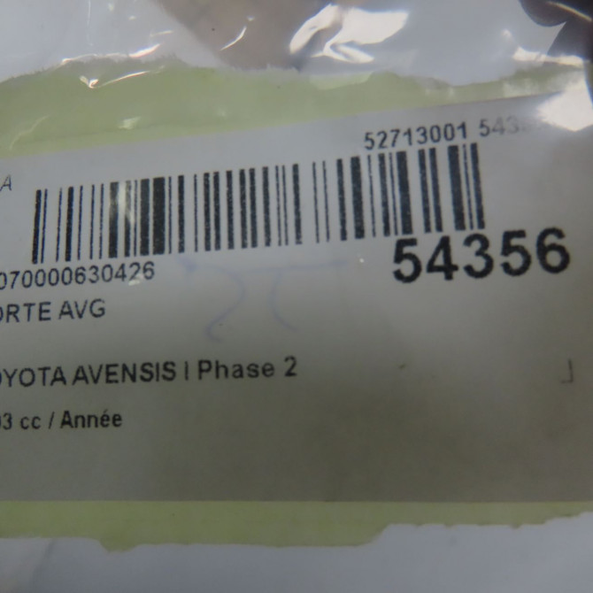 Porte avant gauche occasion TOYOTA AVENSIS I Phase 2 09-2000->05-2003 6700205050 5