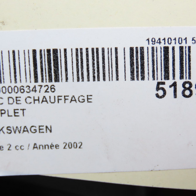 Bloc de chauffage complet occasion  7D1820023 7