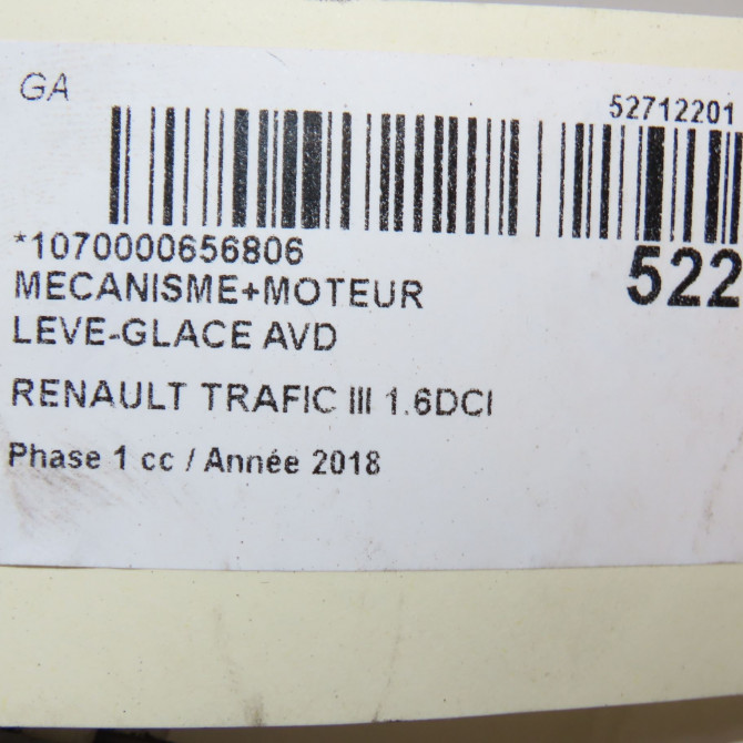Mecanisme + moteur lève-glace avant droit occasion  807207538R 7