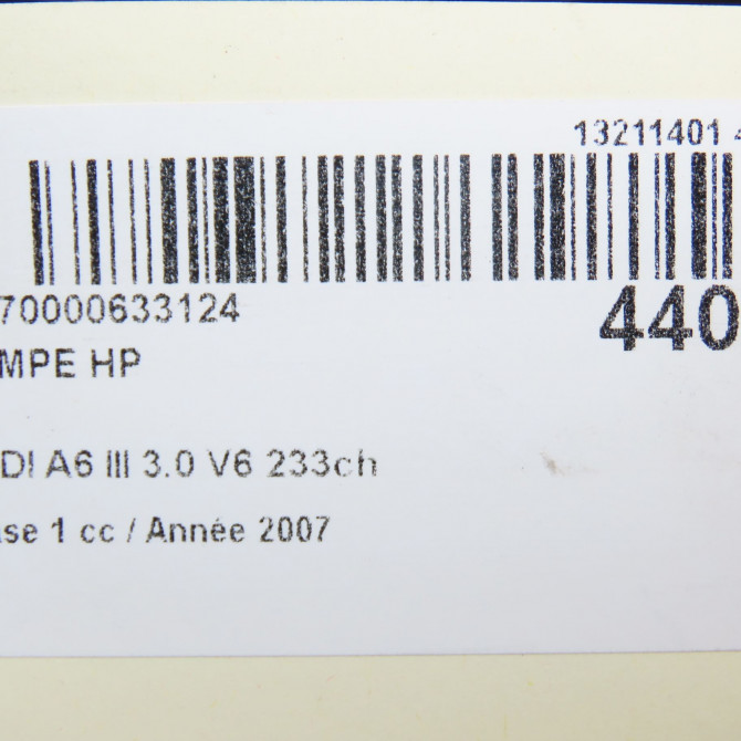 Pompe hp occasion AUDI A6 III Phase 1 05-2004->10-2008 3.0 V6 233ch 6
