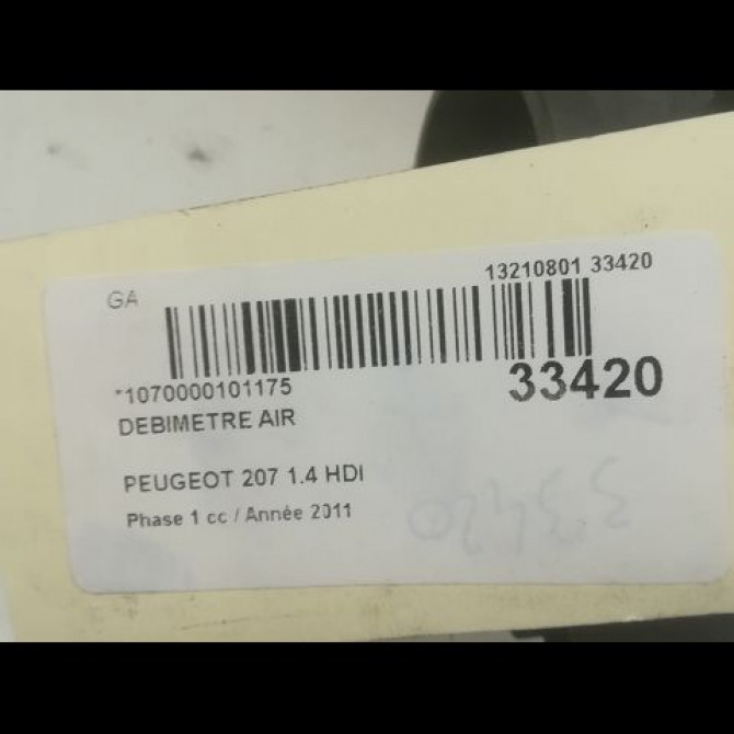 Debimetre air occasion PEUGEOT 207 Phase 1 04-2006->06-2013 1.4 HDI 1920RA 5