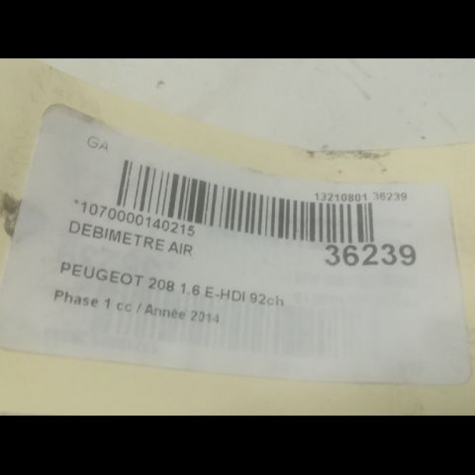 Debimetre air occasion PEUGEOT 208 208 Phase 1 2012-03-01->2015-09-30 1.6 E-HDI 92ch 1920RA 3