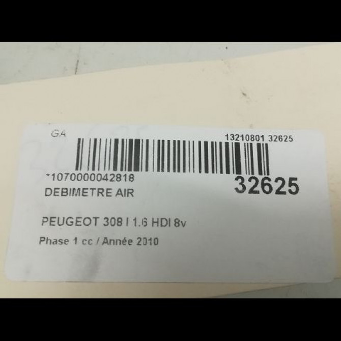 Debimetre air occasion PEUGEOT 308 I Phase 1 09-2007->03-2011 1.6 HDI 8v 112ch 1920RA 4