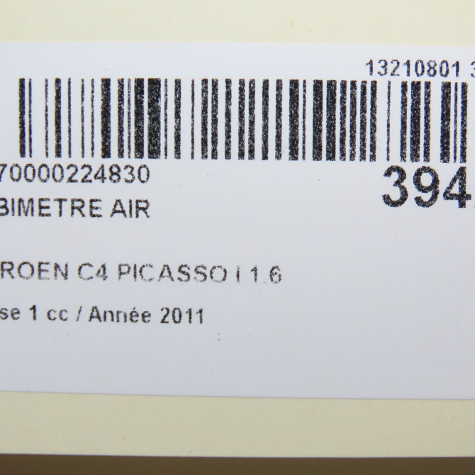 Debimetre air occasion CITROEN C4 PICASSO I Phase 1 01-2007->10-2013 1.6 e-HDI 8v 110ch 1920RA 7