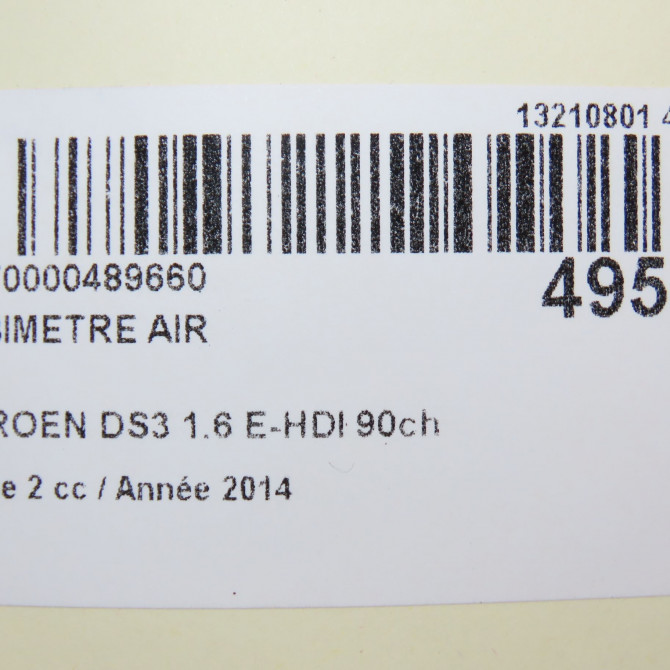 Debimetre air occasion CITROEN DS3 Phase 1 04-1995->04-1999 1.6 E-HDI 90ch 1920RA 7