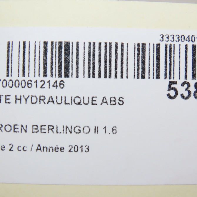 Unité hydraulique ABS occasion CITROEN BERLINGO II Phase 2 02-2012->09-2015 1.6 HDI 90ch 1607956180 6