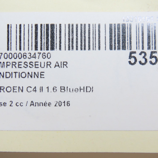 Compresseur air conditionne occasion CITROEN C4 II Phase 2 11-2014->... 1.6 BlueHDI 120ch 7