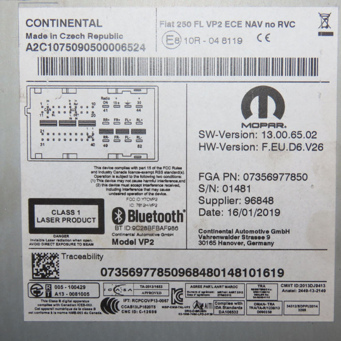 Autoradio occasion CITROEN JUMPER III Phase 2 06-2014->... 2.0 HDI 130ch 3