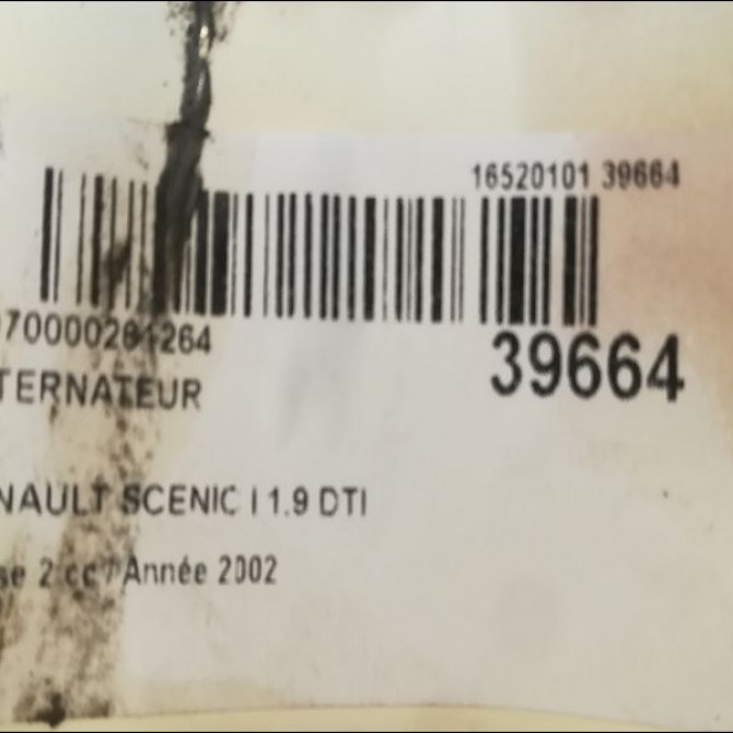 Alternateur occasion RENAULT SCENIC I Phase 2 08-1999->06-2003 1.9 DTI 80ch 8200054588 3