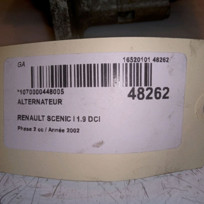 Alternateur occasion RENAULT SCENIC I Phase 2 08-1999->06-2003 1.9 DCI 100ch 8200054588 5