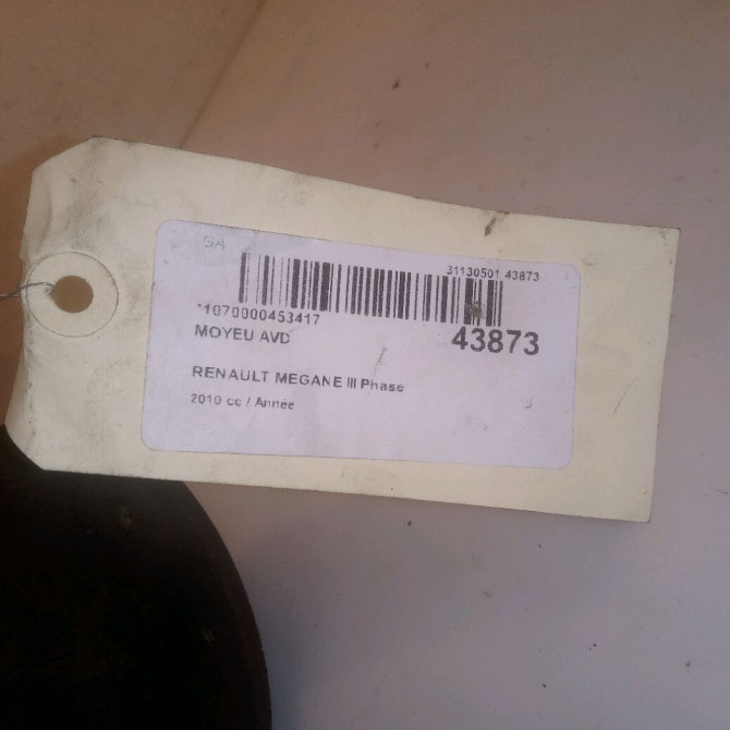 Moyeu avd occasion RENAULT MEGANE III Phase 1 11-2008->01-2012 402021241R 4
