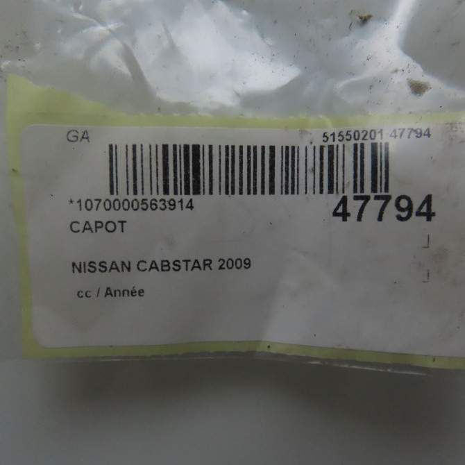Capot occasion NISSAN CABSTAR 4