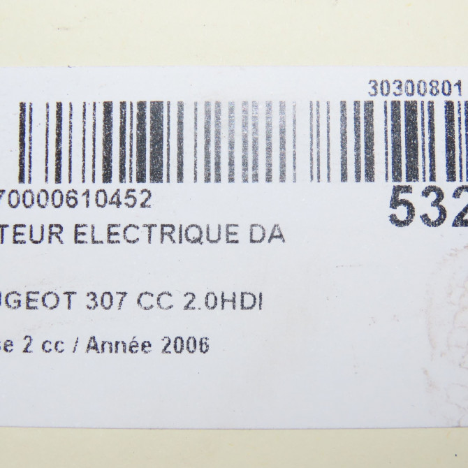 Moteur electrique de direction assistée occasion PEUGEOT 307 CC Phase 2 06-2005->06-2008 2.0HDI 136ch 1680898180 8
