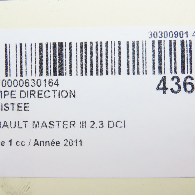 Pompe direction assistee occasion RENAULT MASTER III Phase 1 04-2010->... 2.3 DCI 125ch 491109718R 7