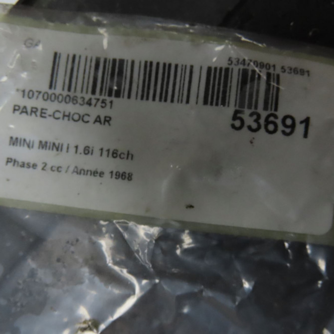 Pare-choc arrière occasion MINI MINI I Phase 2 07-2004->09-2006 1.6i 116ch 4