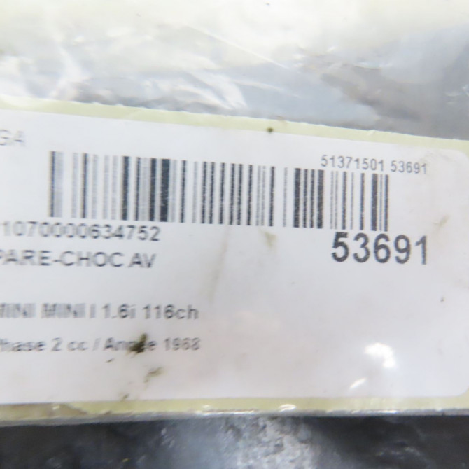 Pare-choc avant occasion MINI MINI I Phase 2 07-2004->09-2006 1.6i 116ch 6