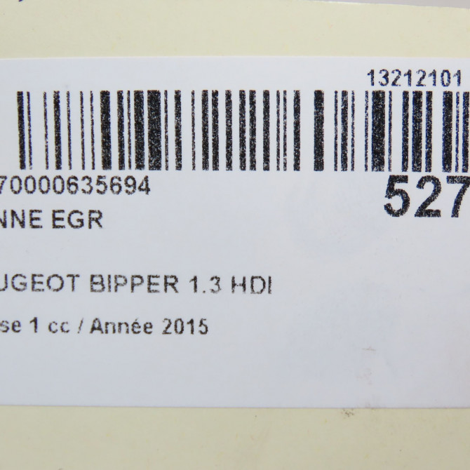 Vanne EGR occasion PEUGEOT BIPPER Phase 1 03-2008->... 1.3 HDI 75ch 1618QR 6