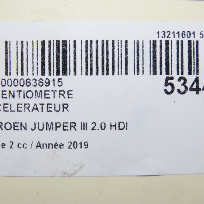 Potentiometre accelerateur occasion CITROEN JUMPER III Phase 2 06-2014->... 2.0 HDI 130ch 6