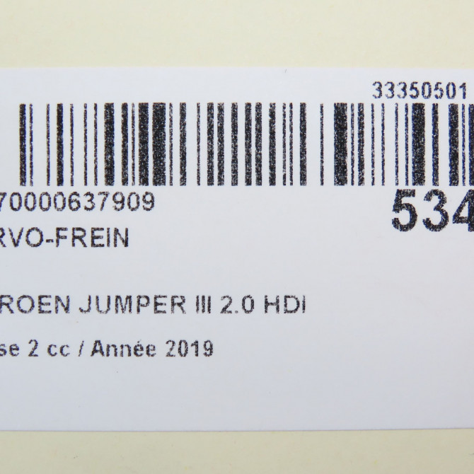 Servo-frein occasion CITROEN JUMPER III Phase 2 06-2014->... 2.0 HDI 130ch 1612440380 5