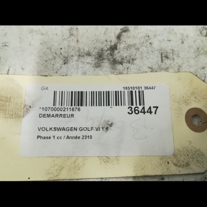 Démarreur occasion VOLKSWAGEN GOLF VI Phase 1 10-2008->04-2013 1.6 TDI 105ch 2Z911024H 4