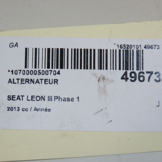 Alternateur occasion SEAT LEON III LEON III Phase 1 2012-10-01->-0001-11-30 4E903015T 7