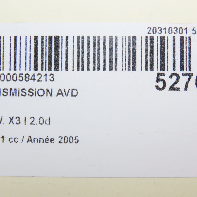 Transmission avant droite occasion B.M.W. X3 I Phase 1 01-2004->08-2006 2.0d 31607529202 7