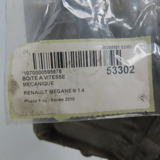 Boîte à vitesse mecanique occasion RENAULT MEGANE III Phase 1 11-2008->01-2012 1.4 TCE 16v 130ch 7701700599 7