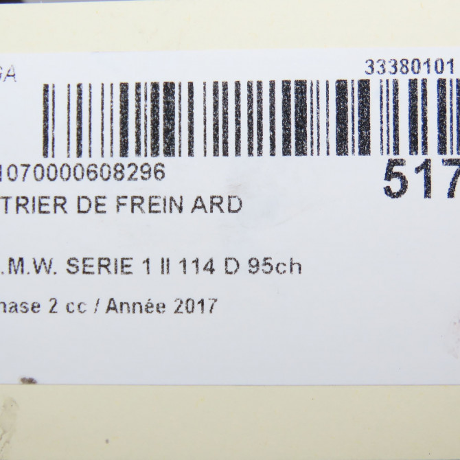 Etrier de frein arrière droit occasion B.M.W. SERIE 1 II phase 2 03-2015->... 114 D 95ch 34216850852 4