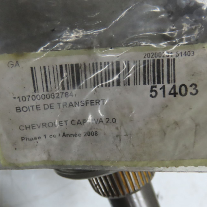 Boite de transfert occasion CHEVROLET CAPTIVA Phase 1 04-1995->04-1999 2.0 VCDI 127ch 25182132 6