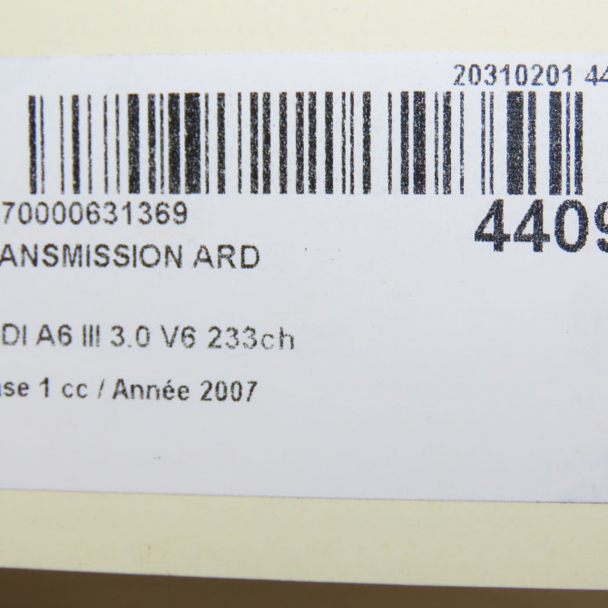 Transmission arrière droite occasion AUDI A6 III Phase 1 05-2004->10-2008 3.0 V6 233ch 4F0501203B 7