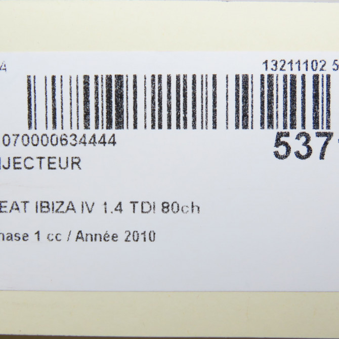 Injecteur occasion SEAT IBIZA IV Phase 1 05-2008->01-2012 1.4 TDI 80ch 38130080X 4