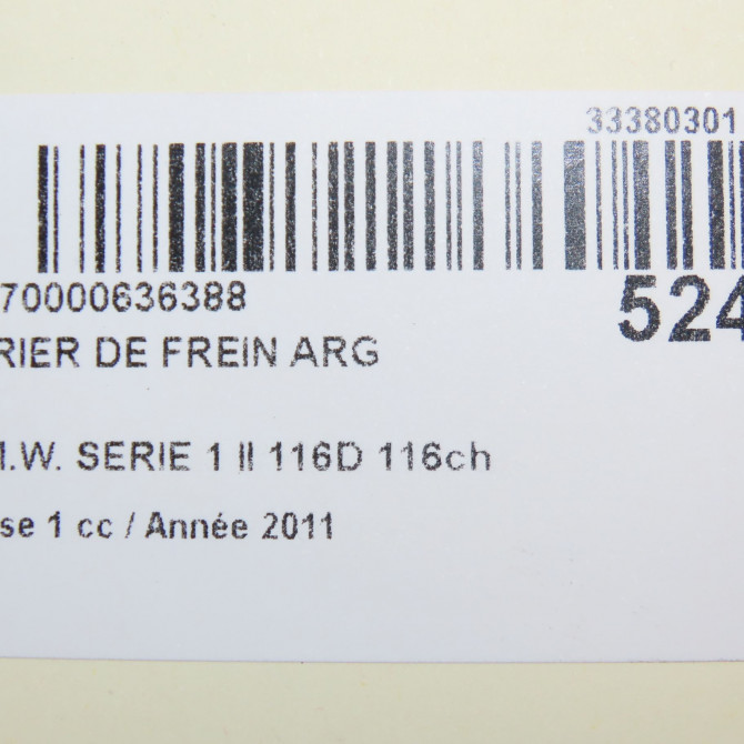 Etrier de frein arrière gauche occasion B.M.W. SERIE 1 II Phase 1 08-2011->06-2015 116D 116ch 34216850851 6