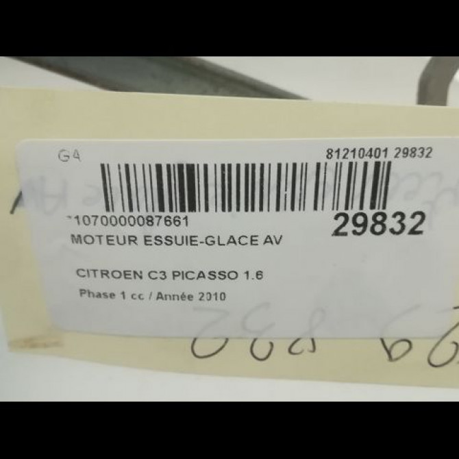 Moteur essuie-glace avant occasion CITROEN C3 PICASSO Phase 1 02-2009->08-2012 1.6 HDi 16v 90ch 6405NS 3