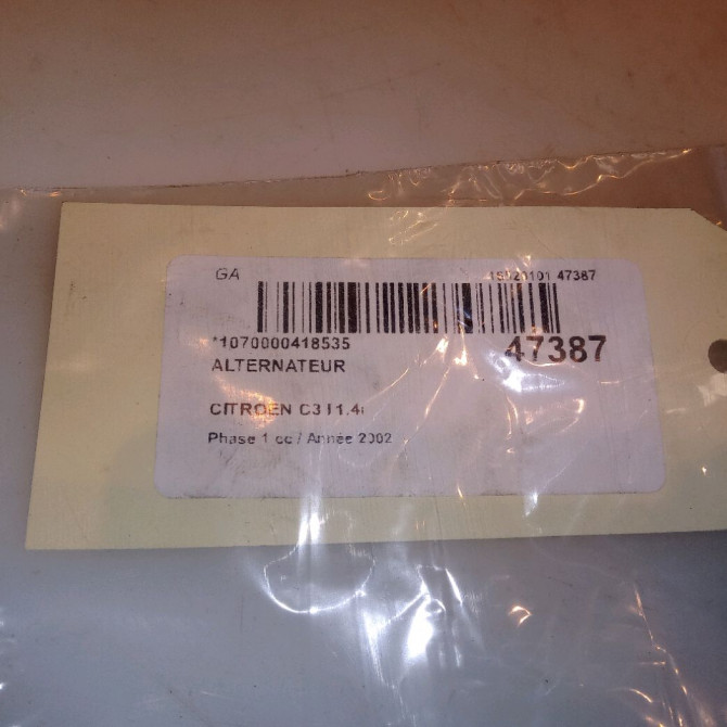 Alternateur occasion CITROEN C3 I Phase 1 04-2002->10-2005 1.4i 57056C 7