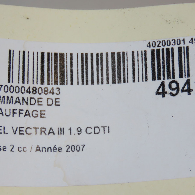 Commande de chauffage occasion OPEL VECTRA III Phase 2 10-2005->06-2007 1.9 CDTI 120ch 13138196 7