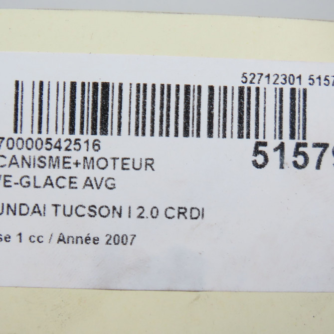 Mecanisme+moteur leve-glace avg occasion HYUNDAI TUCSON I Phase 1 09-2004->10-2010 2.0 CRDI 140ch 2WD 824052E000 8