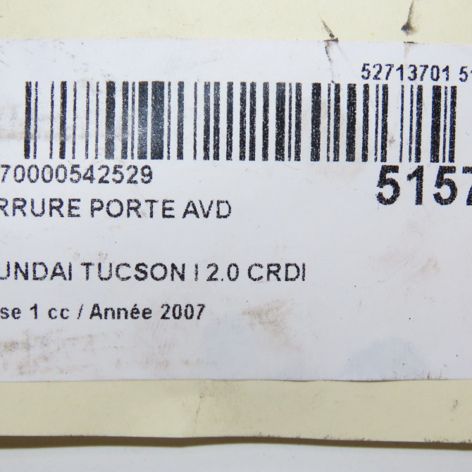 Serrure porte avd occasion HYUNDAI TUCSON I Phase 1 09-2004->10-2010 2.0 CRDI 140ch 2WD 813202E010 6