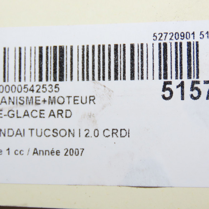 Mecanisme+moteur leve-glace ard occasion HYUNDAI TUCSON I Phase 1 09-2004->10-2010 2.0 CRDI 140ch 2WD 834062E000 8