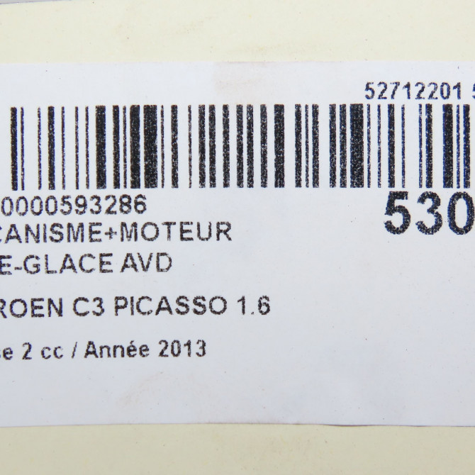 Mecanisme + moteur lève-glace avant droit occasion CITROEN C3 PICASSO Phase 2 09-2012->... 1.6 HDI 90ch 9222FZ 8