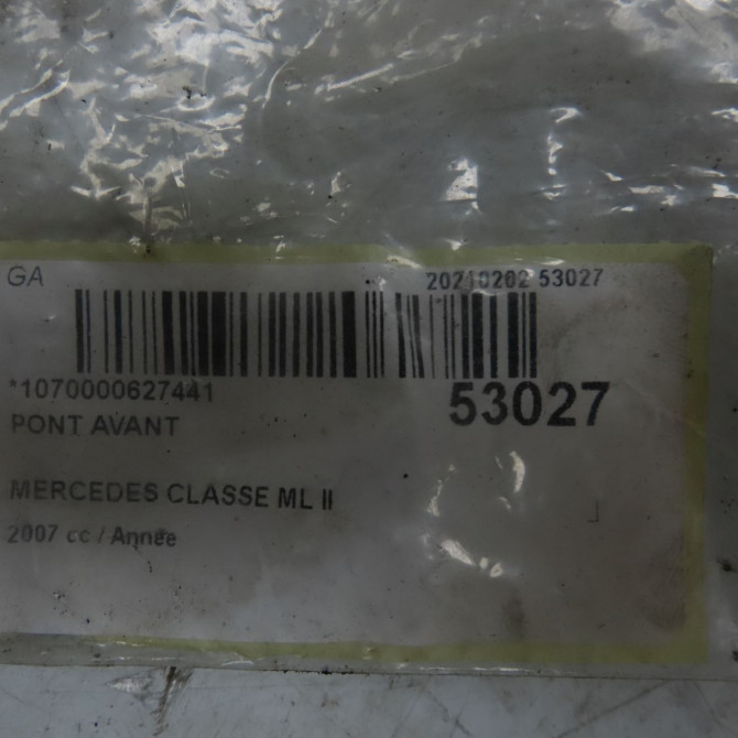 Pont avant occasion MERCEDES CLASSE ML II phase 1 03-2005->09-2008 1643302102 6