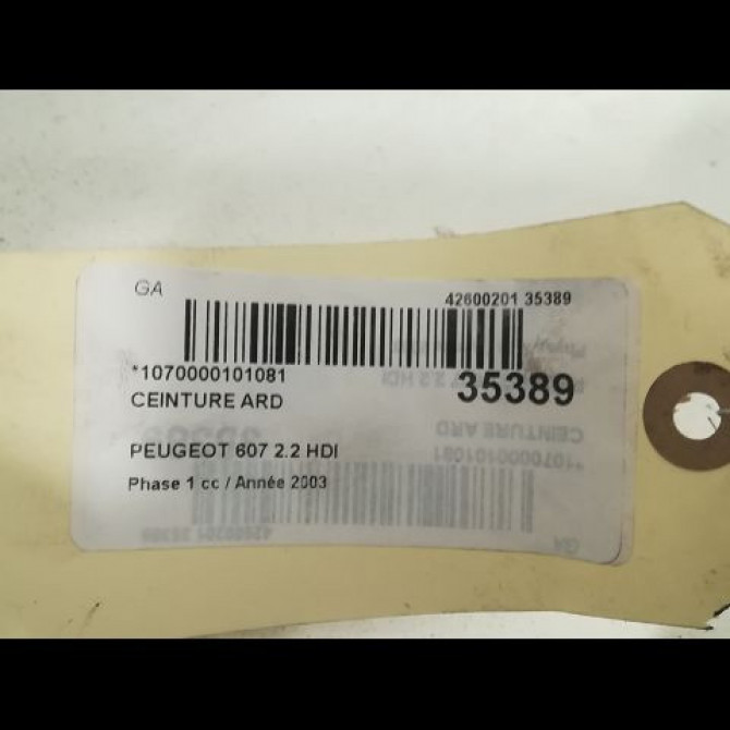 Ceinture arrière droite occasion PEUGEOT 607 Phase 1 11-1999->09-2004 2.2 HDI 8974AZ 4