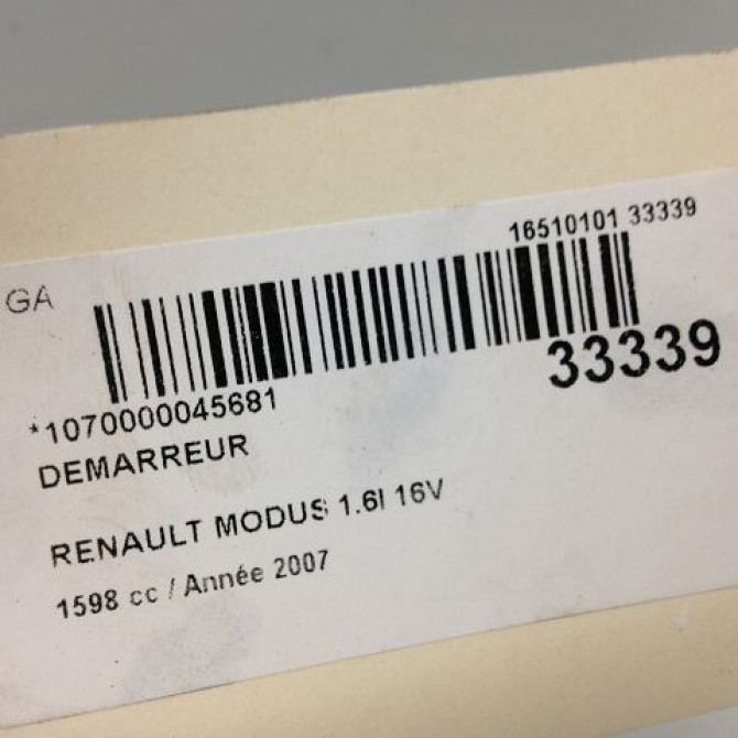 Démarreur occasion RENAULT MODUS Phase 1 09-2004->12-2007 1.6i 16v 8200584837 5