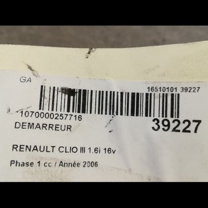 Démarreur occasion RENAULT CLIO III Phase 1 09-2005->03-2009 1.6i 16v 110ch 8200584837 4