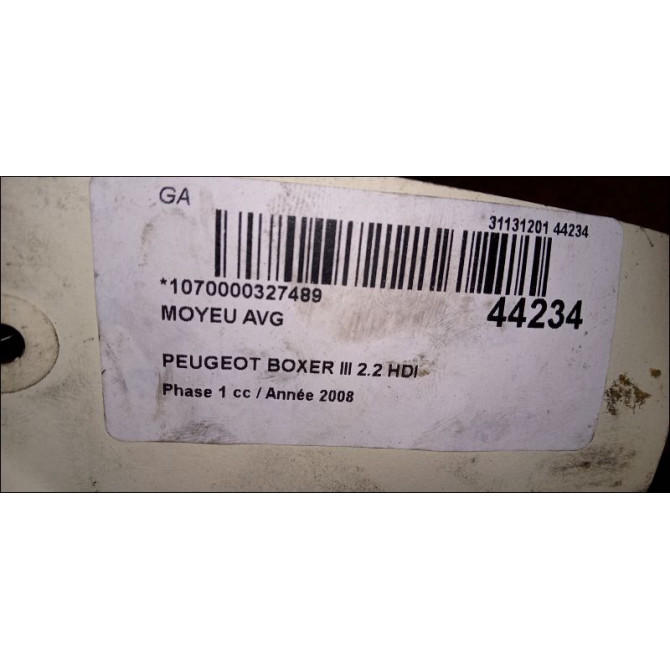 Moyeu avg occasion PEUGEOT BOXER III Phase 1 06-2006->... 2.2 HDI 100ch 3307A5 3