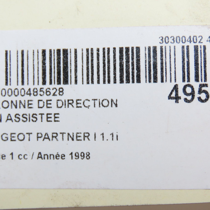 Colonne de direction non assistee occasion PEUGEOT PARTNER I Phase 1 01-1997->12-2002 1.1i 4123G9 4